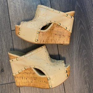 Cathy Jean Studded Wedges